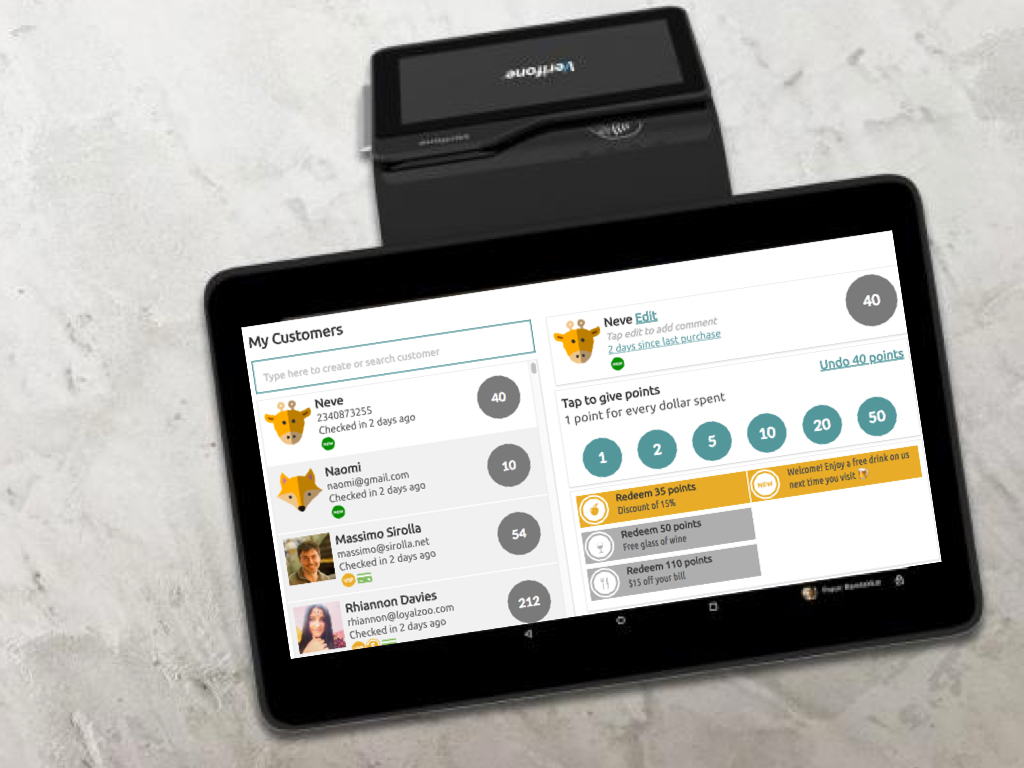Loyalzoo on Verifone Smartpay terminal